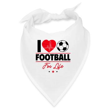 Ich liebe Fußball fürs Leben - Bandana - Weiß - Vorne