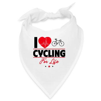Ich liebe Radfahren fürs Leben - Bandana - Weiß - Vorne