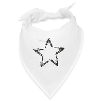 Stern Sternchen Skizze - Bandana - Weiß - Vorne