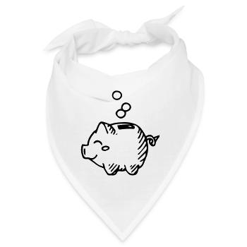 Sparschwein Sparschweinchen Sparen - Bandana - Weiß - Vorne