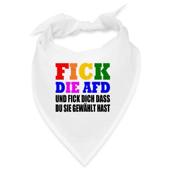 Fck afd - fick die afd - Bandana - Weiß - Vorne