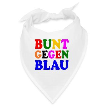 Bunt gegen blau - afd - Bandana - Weiß - Vorne