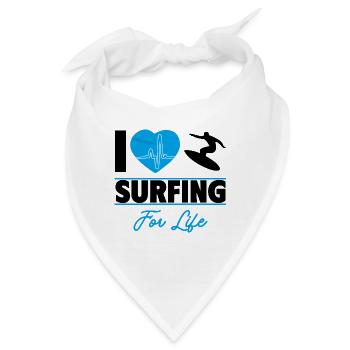 Ich liebe Surfen fürs Leben - Bandana - Weiß - Vorne