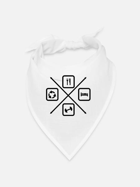 The Life Cycle of a Bodybuilder, Bodybuilding - Bandana - white - Front