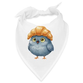 Kroissantkopf Vogel süß lustiges Vogel Motiv - Bandana - Weiß - Vorne