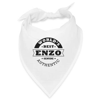 Enzo T-Shirt Personalisierter Name Geschenk Enzo - Bandana - Weiß - Vorne