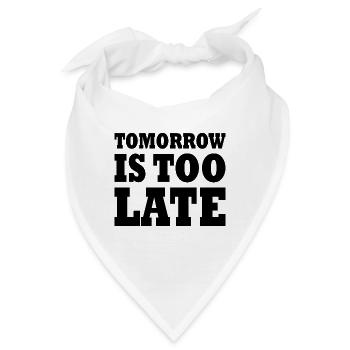 Tomorrow is too late - Bandana - Weiß - Vorne