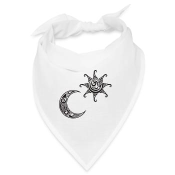Sonne und Mond Tattoo Design - Bandana - Weiß - Vorne
