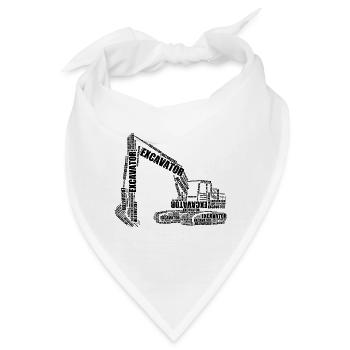 Bagger Baggerfahrer aus Worten Baggerfahrer - Bandana - Weiß - Vorne