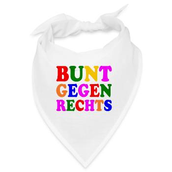 Bunt gegen rechts - Bandana - Weiß - Vorne