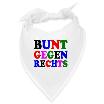 Bunt gegen rechts - Bandana - Weiß - Vorne