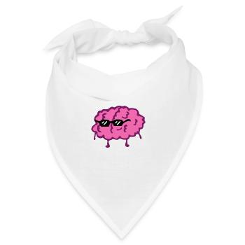 Gehirn - Lustig - Bandana - Weiß - Vorne