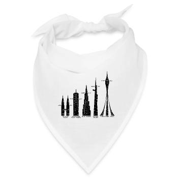 Höchste Wolkenkratzer Wolken Gebäude Mega Türme - Bandana - Weiß - Vorne