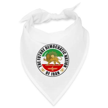 Iran Emblem Alte Flagge mit Löwe - Bandana - Weiß - Vorne