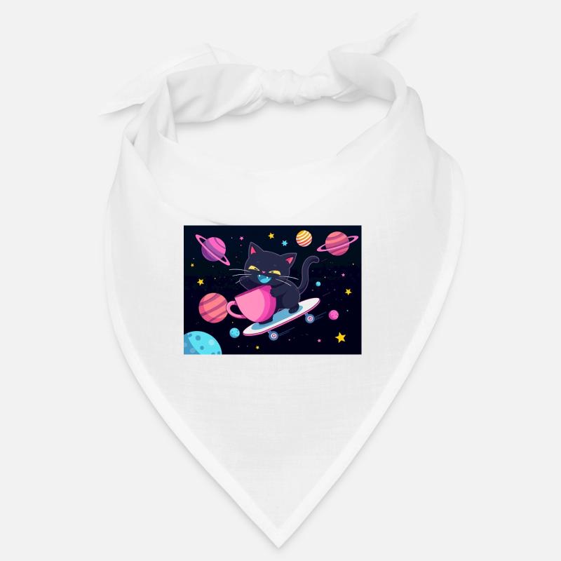 Night Galaxy Skateboard Cat Bandana