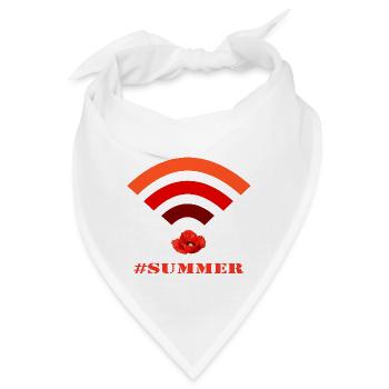 wifi mohnblume hashtag summer - Bandana - Weiß - Vorne