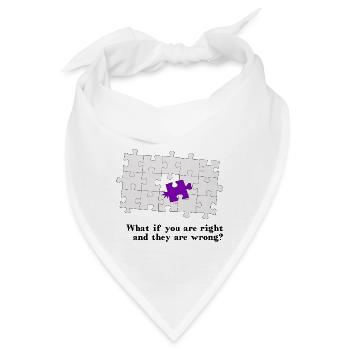 Puzzle - what if you are right and they are wrong? - Bandana - Weiß - Vorne