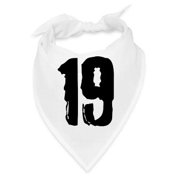 19 Zahl Trikot - Bandana - Weiß - Vorne