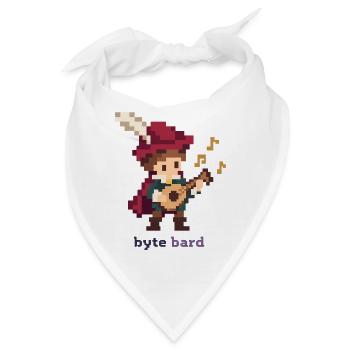 Pixel Barde mit Laute - Bandana - Weiß - Vorne