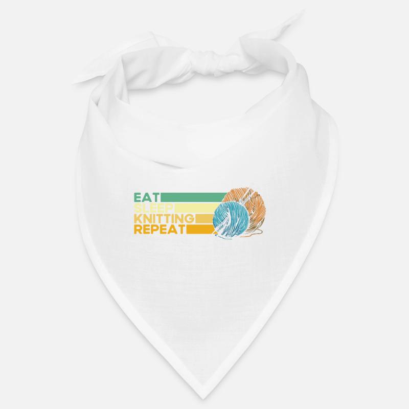 Knitting Knitting Knitting Lovers Gift - Bandana - white