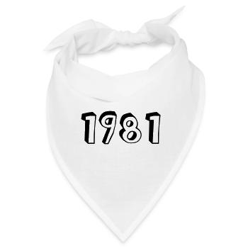 Geburtsjahr 1981 Geburtstag - Bandana - Weiß - Vorne