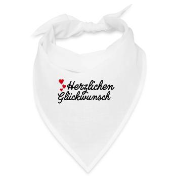 Herzlichen Glückwunsch Gratulation - Bandana - Weiß - Vorne