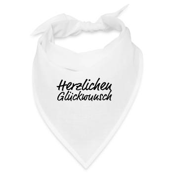 Herzlichen Glückwunsch Gratulieren - Bandana - Weiß - Vorne