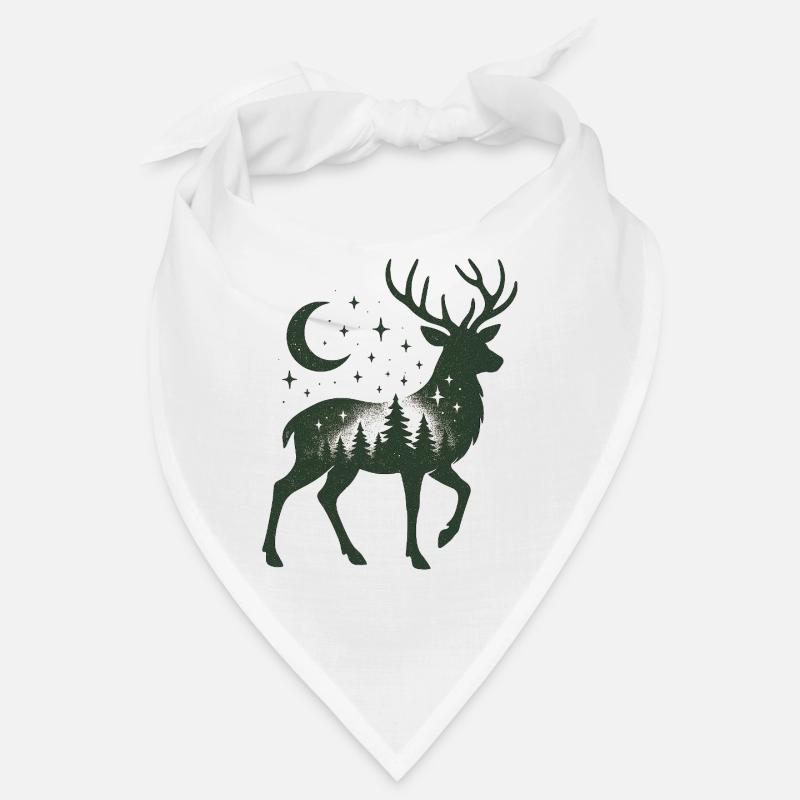 Star Forest Deer Silhouette Bandana