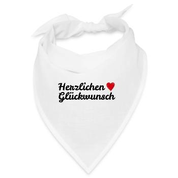 Herzlichen Glückwunsch - Bandana - Weiß - Vorne