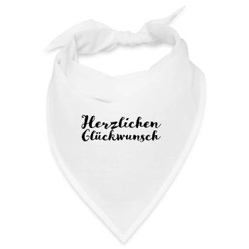 Herzlichen Glückwunsch - Bandana - Weiß - Vorne