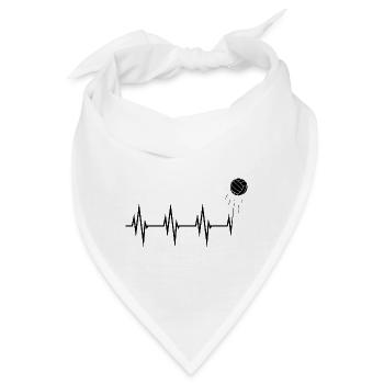 Herzlinie mit Volleyball, Volleyball-Fan - Bandana - Weiß - Vorne