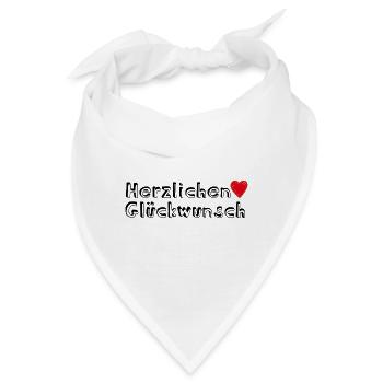 Herzlichen Glückwunsch Geschenk - Bandana - Weiß - Vorne