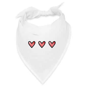 HERZ. HERZ. VALENTINSTAG. LIEBE. LIEBE. HERZ - Bandana - Weiß - Vorne