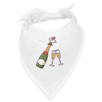 Flaschen und Gläser - Bandana - Weiß - Vorne