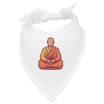 Ein Mönch, der Yoga praktiziert - Bandana - Weiß - Vorne