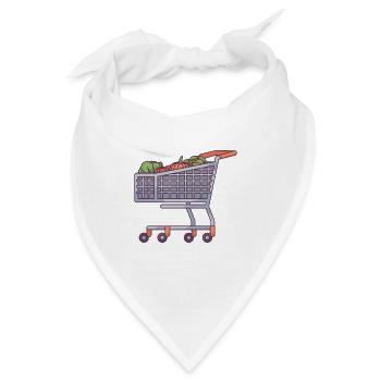 Einkaufswagen mit Bio-Lebensmitteln - Bandana - Weiß - Vorne