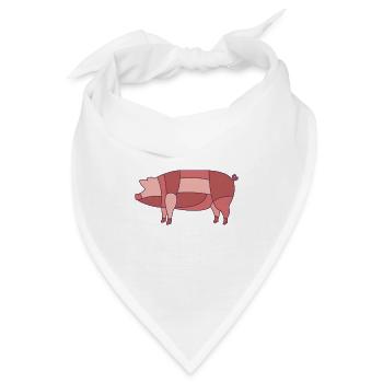 Schweinefleisch schneiden - Bandana - Weiß - Vorne