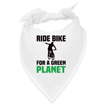 Ride Bike For A Green Planet - Bandana - Weiß - Vorne