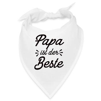 Papa Ist Der Beste - Bandana - Weiß - Vorne