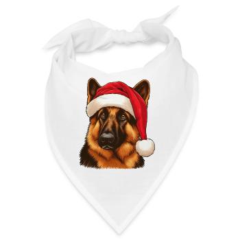 Deutscher Schäferhund Heiligabend - Bandana - Weiß - Vorne