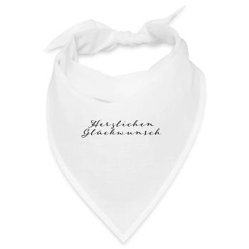Herzlichen Glückwunsch - Bandana - Weiß - Vorne