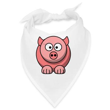 Cartoon Ferkel 2 - Bandana - Weiß - Vorne