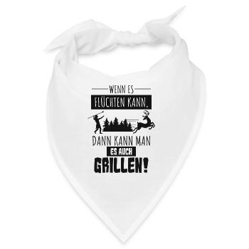 Wenn Es Flüchten Kann, Kann Man Es Auch Grillen! - Bandana - Weiß - Vorne