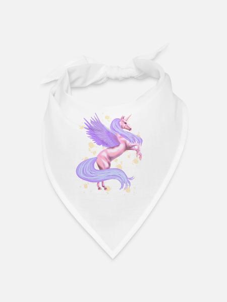 Enchanting Unicorn Pink and Purple - Bandana - white