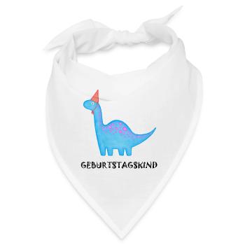 Geburtstagskind Brachiosaurus Dino Geburtstag - Bandana - Weiß - Vorne