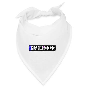 Mama 2023 Mutter werden Nummernschild - Bandana - Weiß - Vorne