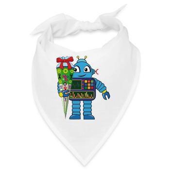 Erster Schultag kleiner Roboter - Bandana - Weiß - Vorne