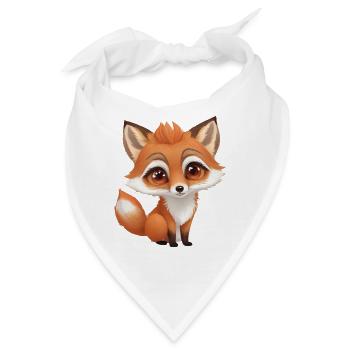 Süßer sitzender Fuchs - Bandana - Weiß - Vorne