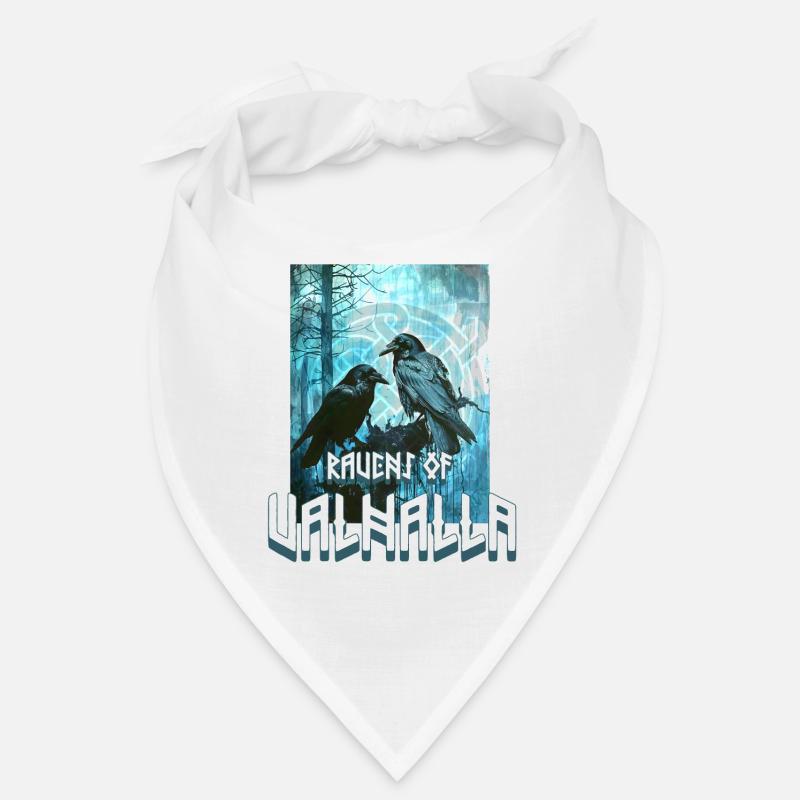 Symbole viking du Valhalla avec 2 corbeaux Bandana