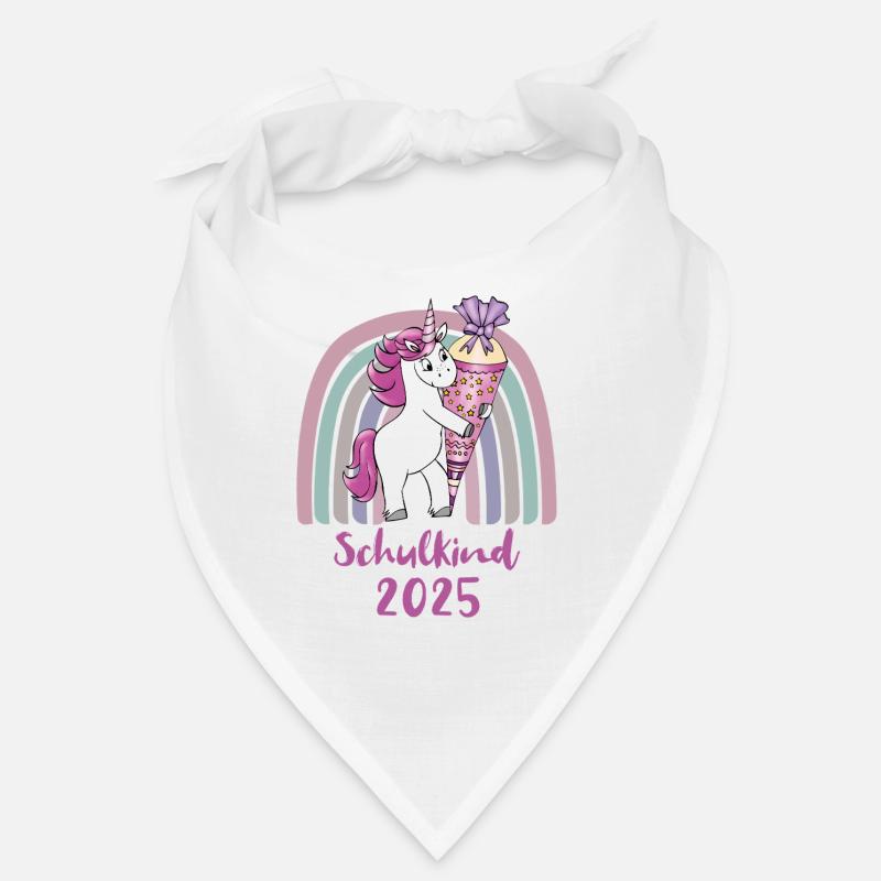 Écolier 2025 Licorne avec cône de sucre arc-en-ciel Bandana